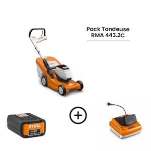Pack tondeuse à batterie STIHL RMA 443.2 VC + AP 200 + chargeur AL 300